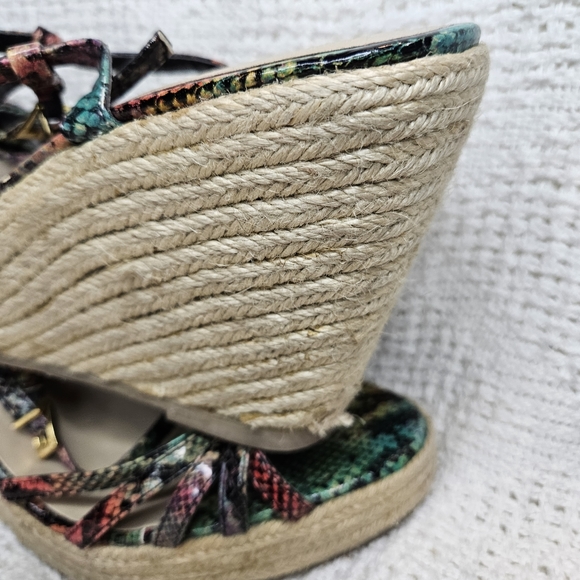 Colin Stuart Rainbow Reptile Snake Print Wedge Platform Stiletto Size 10 - Picture 8 of 16